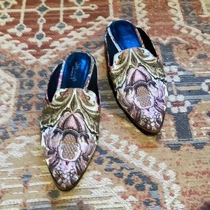 Shelly’s London pastel brocade mule